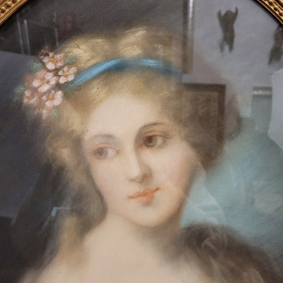 Image 1 of Pastel on paper “Allegory”, Italian School, following Rosalba Carriera, 19th century – Italy