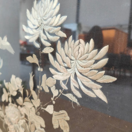 Image 1 of Paravent de cheminée ancien asiatique en bois, paravent décoratif