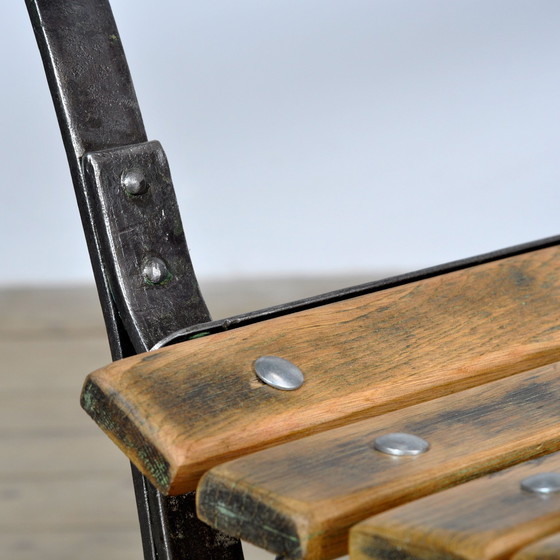 Image 1 of Panchina da parco in ferro rivettato, anni &#39;20