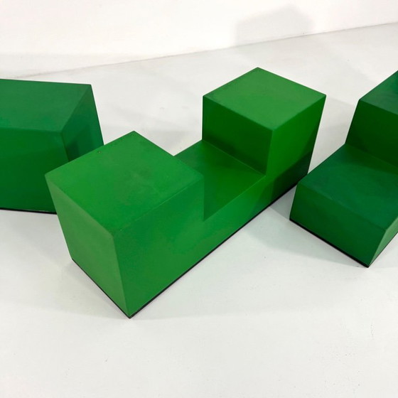 Image 1 of Set of Green Gli Scacchi Coffee Tables by Mario Bellini for B&B Italia, 1970s