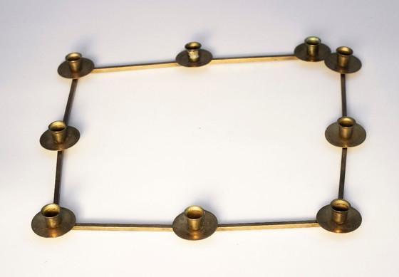 Image 1 of Small Lars Holmstrom Margareta candelstick in brass for Arvika- Sweden - 1940's