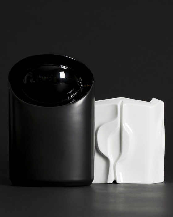 Image 1 of Fürstenberg & Rosenthal Porcelain Vase Duo Klaus Henning & Jan Van Der Vaart B&W