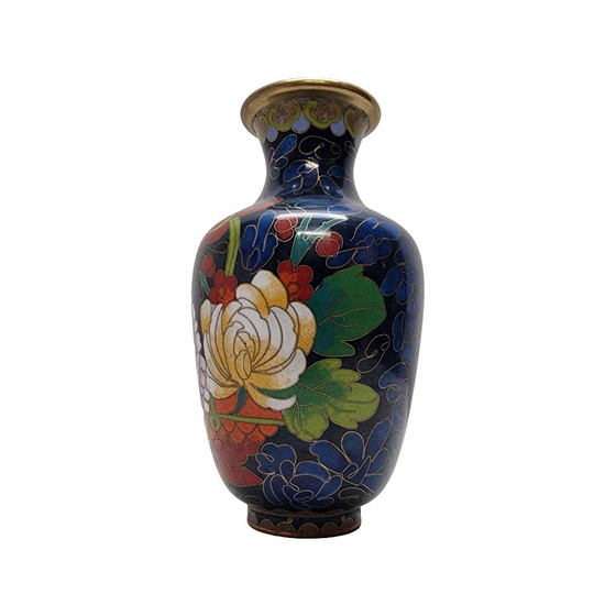 Image 1 of Cobalt Blue Cloisonné Vase