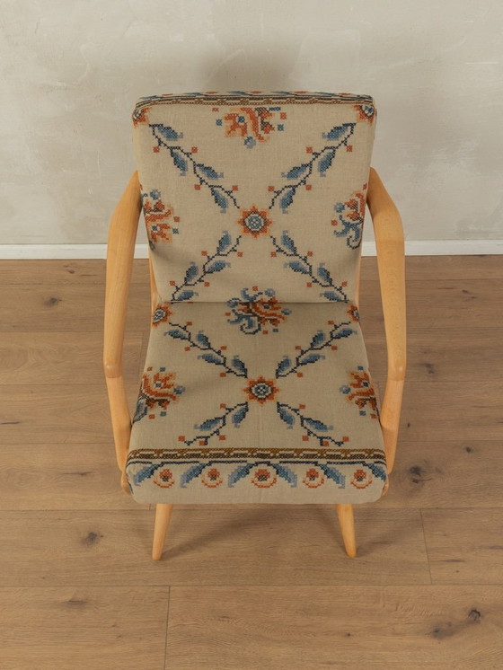 Image 1 of Fauteuil met bloemenpatroon, 1950