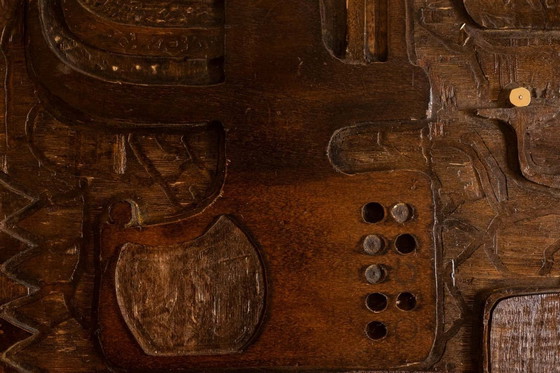 Image 1 of V. de Segonzac. Trittico modernista in legno intagliato. Contemporaneo.