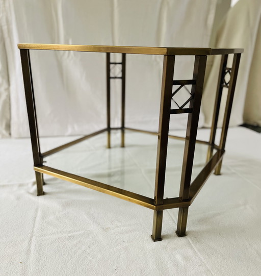 Table d'appoint vintage Belgo Chrom - Sélection Dewulf (années 70-80), style Hollywood Regency