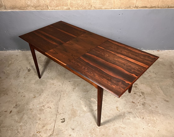 Image 1 of Table de salle à manger extensible Mid Century en bois de rose