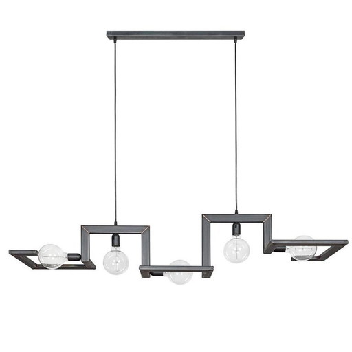 Design Hanglamp "Tortona" – 5-lichts |150 cm |Zwartstaal & Koper