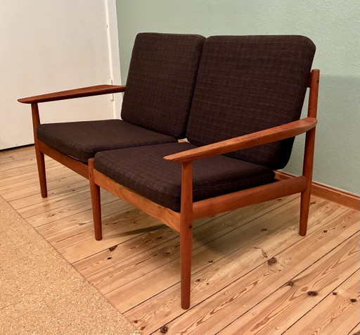 Divano Lounge Vintage Arne Vodder 2 posti / Teak / Glostrup Anni '60 Danese