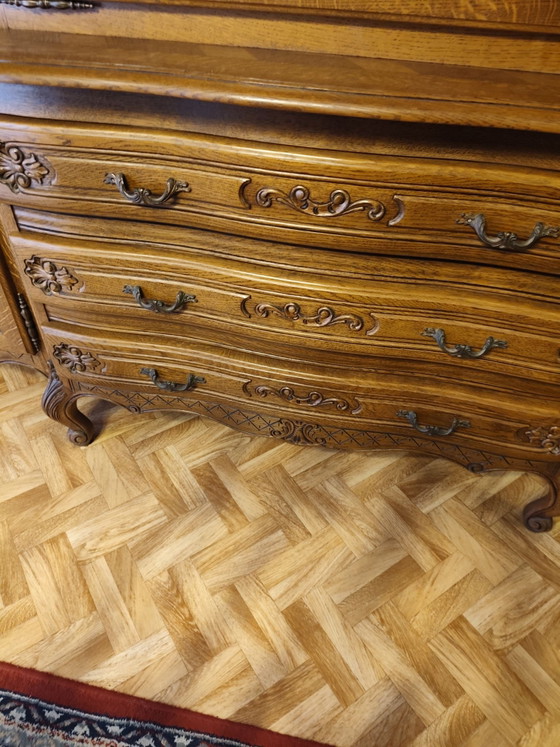 Vintage wall/buffet cabinet in Louis XV style – Wall cabinet, Wood (photo 4 of 15)