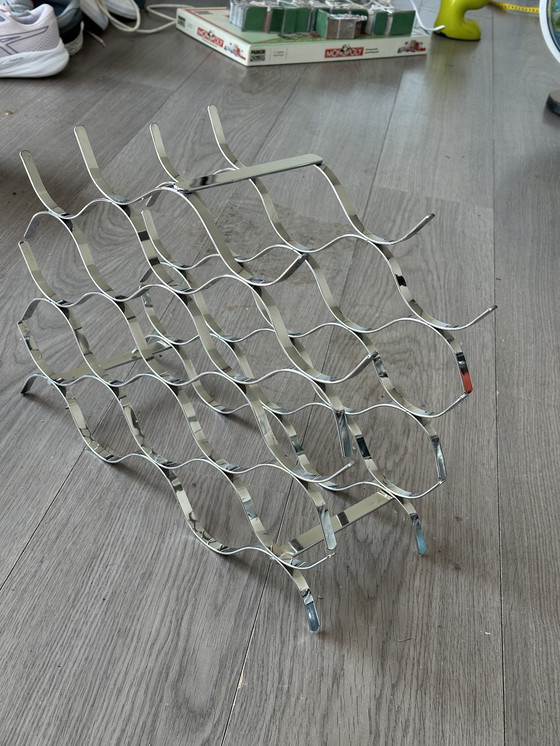 Image 1 of Designer Wijnrek Staal voor 17 Flessen Flessenhouder