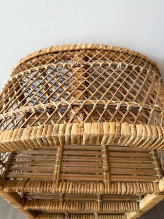 Gebogen rotan kast – Buffetkasten, Rattan, Vintage (photo 5 of 7)