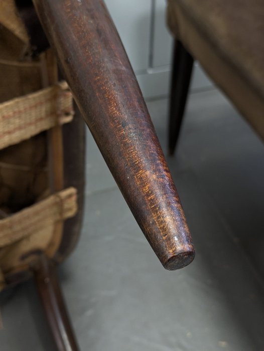 Image 1 of Paire de fauteuils, années 1940, bois, tissu