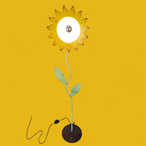 Beautiful vintage standing sunflower lamp