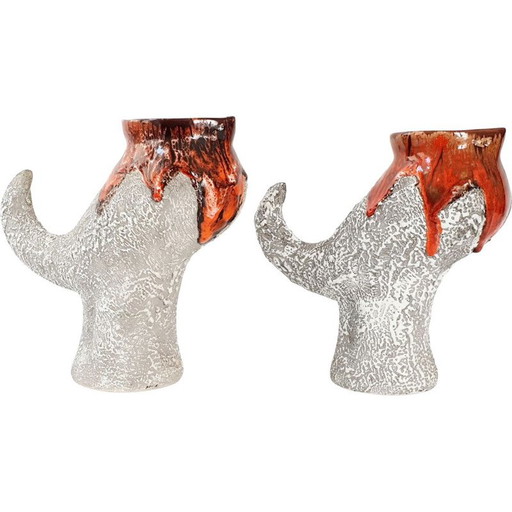 Paire de pichets zoomorphes vintage, années 1960