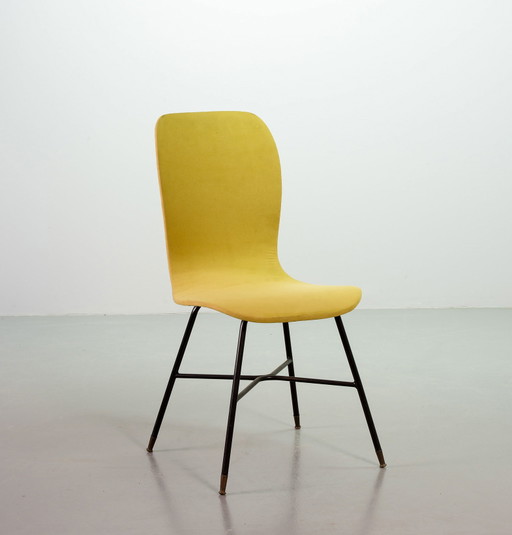 Élégante chaise d'appoint minimaliste italienne du milieu du siècle dans le style d'Augusto Bozzi. Italie, années 1950.