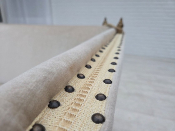 Image 1 of Divano danese a due posti con braccioli a goccia, anni '70, rivestimento in velluto.