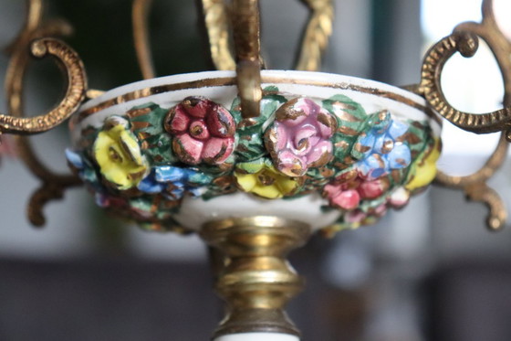 Image 1 of Lampadario Antico CAPODIMONTE