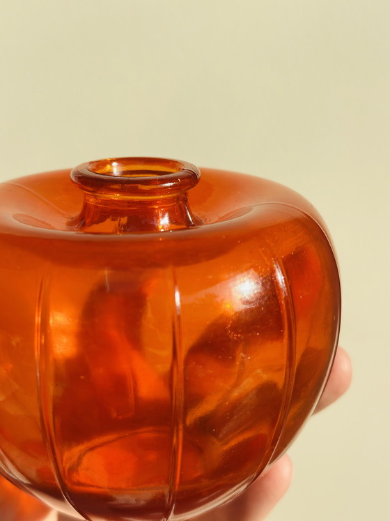 Image 1 of A.D. Copier orange pressed glass vase – Leerdam Glass Factory, ca. 1945 | iconic model