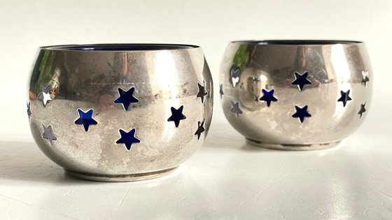 Image 1 of PHOTOPHORES Métal Argenté et Etoiles