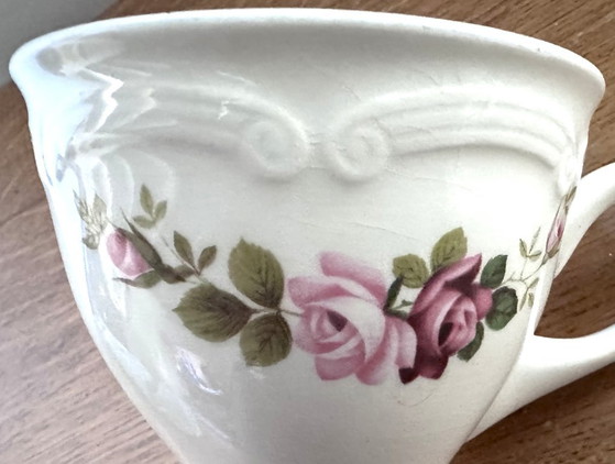 Image 1 of 1 Tazza in terracotta Gien, decorazione con fiori selvatici, vintage anni '60-'80
