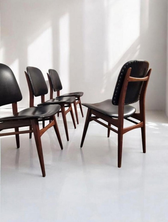 Image 1 of Louis van Teeffelen – Sedie da pranzo “Milan” (Webé, anni '50, olandese)