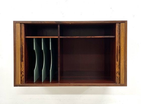Image 1 of Rosewood Tambour Door Cabinet By Kai Kristiansen For Feldballes