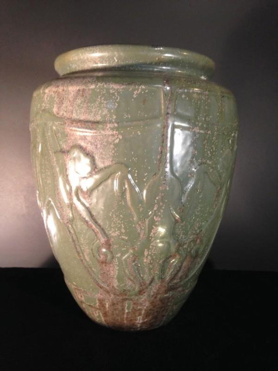 Vase Art Déco n° 761 animalier avec singes par Roger Guerin, années 1930 – Ceramic, Art Deco (photo 2 of 10)