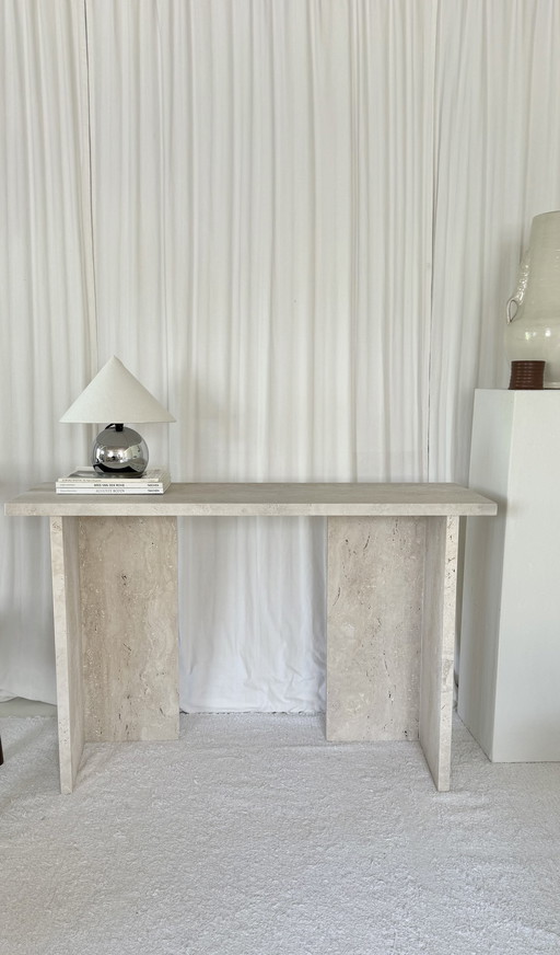 Travertine Console Table