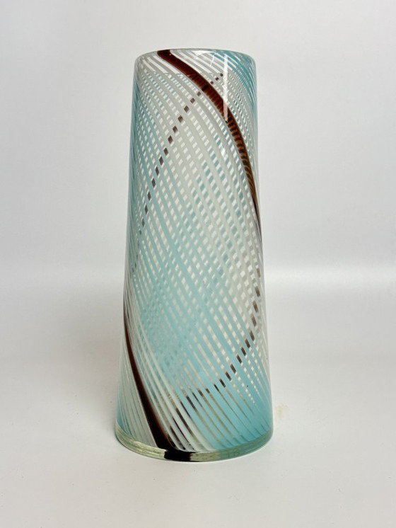 Image 1 of Murano Crystal Glass Italian Vase 'A Trina' Designed by Dino Martens for Aureliano Toso. Italy 1970s.