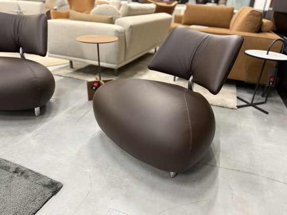 Image 1 of 2 Leolux Pallone Armchairs Wapiti Brown leather