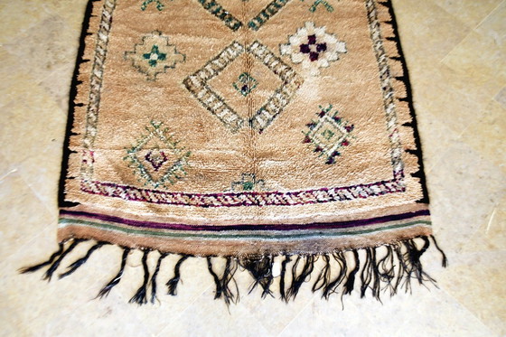 Image 1 of Gedempte tonen Marokkaanse Boujaad Vintage Vloerkleed - 388 x 153 cm