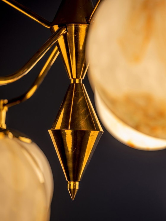 Image 1 of Vintage Marbled Glass Chandelier, 1960s–1980s, Czechoslovakia