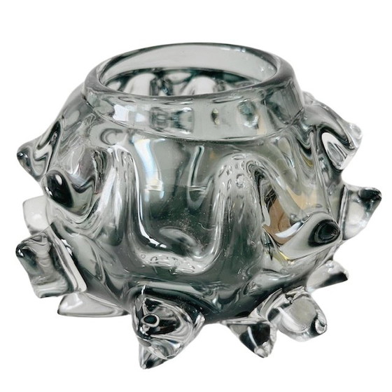 Image 1 of Polspotten Hobnail Glass tea-light holder smoked glass