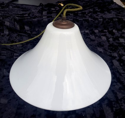 Antieke Opaline Glazen Plafondlamp