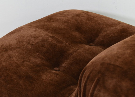 Image 1 of Silla Soriana en mohair marrón chocolate original de Tobia Scarpa para Cassina, Italia, circa 1960