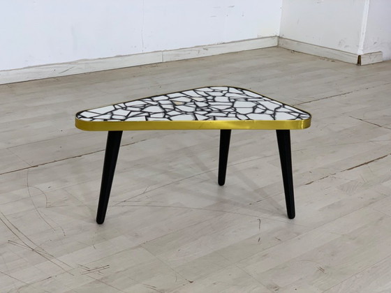 Image 1 of Mid - Century kidney-shaped side table Flower table Shelf VINTAGE