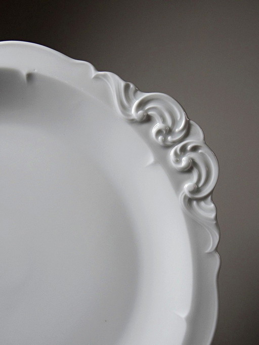 Large serving dish in vintage/antique Limoges fine white porcelain