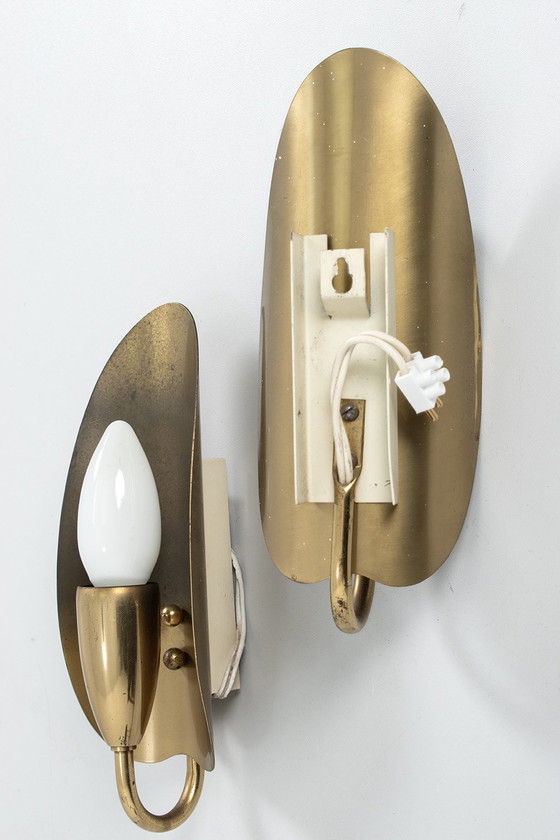 Image 1 of Coppia di lampade da parete in ottone