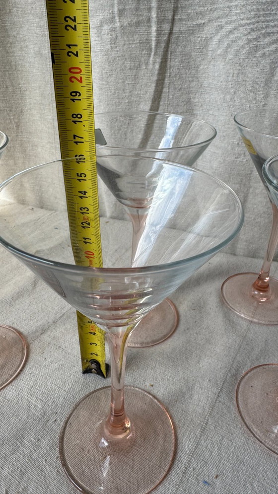 Image 1 of 6x pink martini glasses