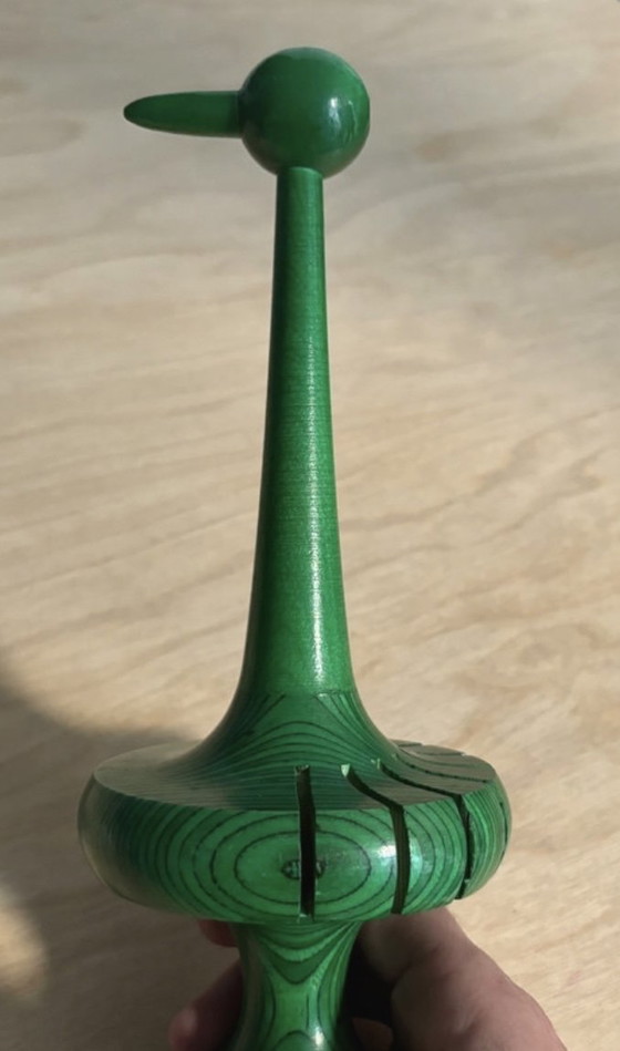 Image 1 of vintage scandinave années 1950, porte-serviettes oiseau en bois, Paavo Asikainen, Aarikka, Finlande