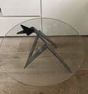 Tavolino laterale in vetro elegante uccello