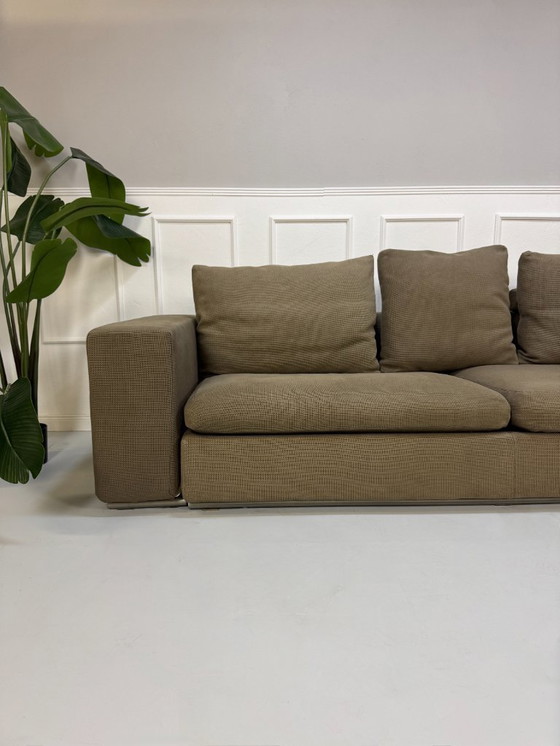 Image 1 of Flexform Groundpiece Designer Sofa Stof Bruin Taupe Couch Sofa