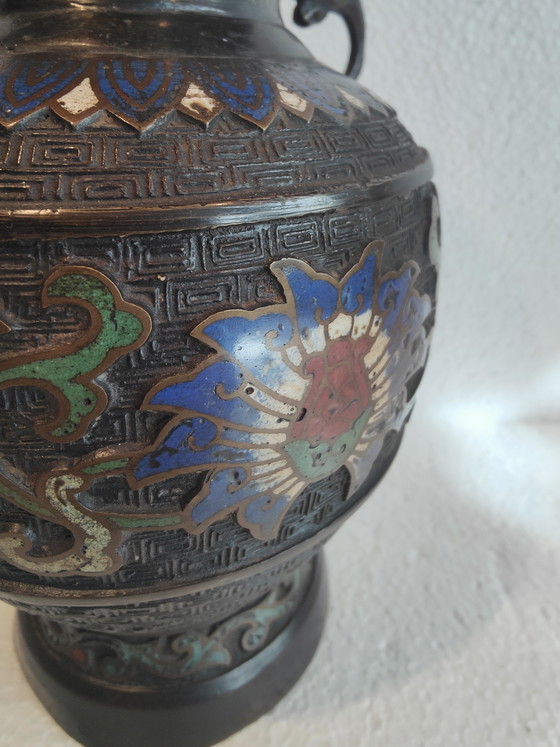 Image 1 of Aziatische cloisonné bronzen vaas