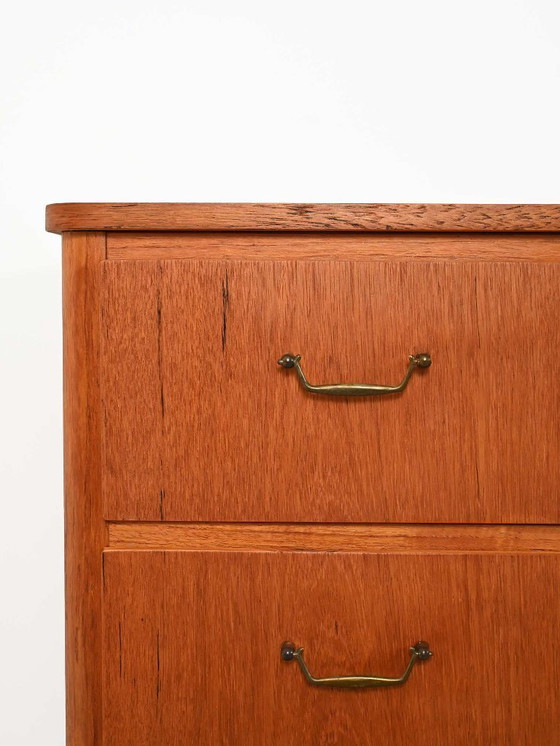 Image 1 of Scandinavian teak chest of drawers with black legs