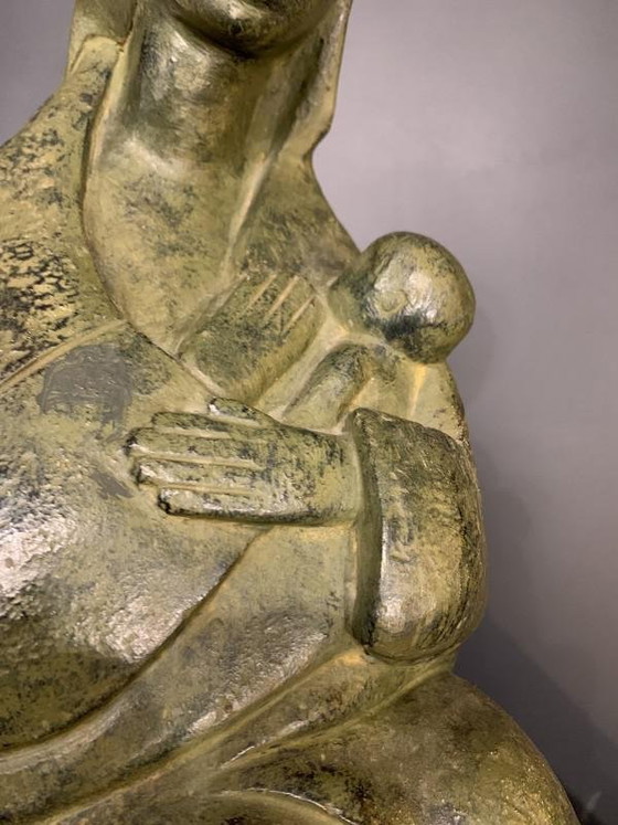 Paul Baeke, Femme et Enfant Maternité Moderniste Art Déco, 1958, Béton – Sculptures, Stone, Art Deco (photo 5 of 10)