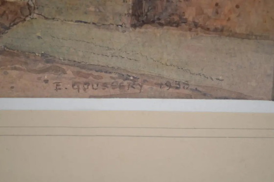 Emile Goussery (Francés) "El Claustro - Convento de las Ursulinas" Acuarela Firmada y Fechada 1938 (photo 7 of 12)