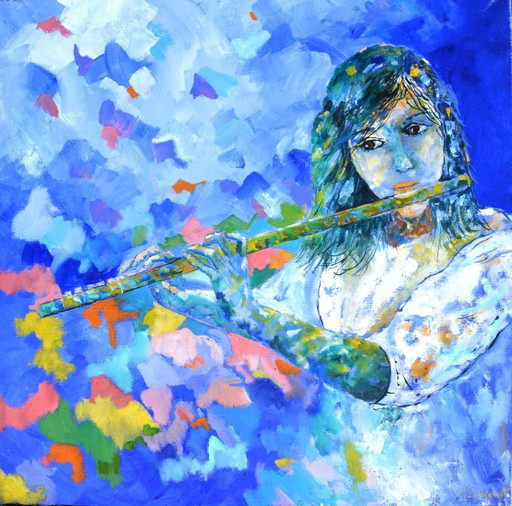 Playing the flute