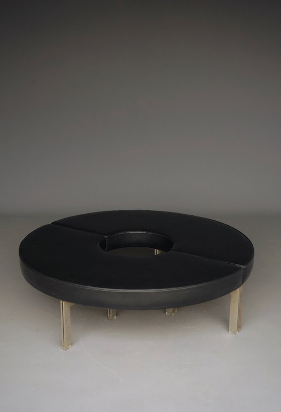 Mid-Century Round Modernist Benches. 1960s. Set of 2 – Metal, Plastic (photo 21 of 23)