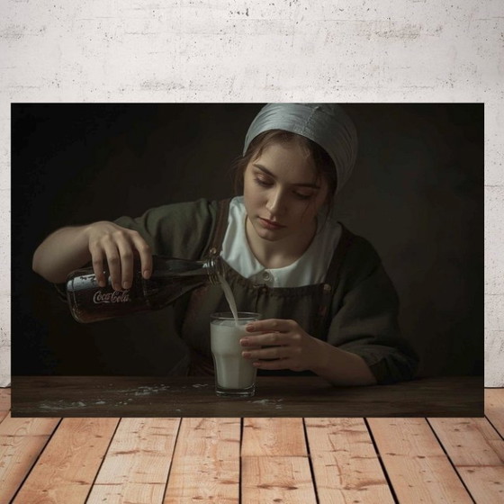 Image 1 of Foto stampata su plexiglass / Stile Vermeer / Edizione limitata / Decorazione murale / Vermeer / Street art / Pop art / Art deco
